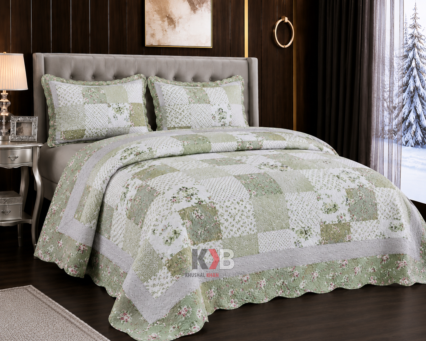 Rally Quilted Bedsheet - Light Green