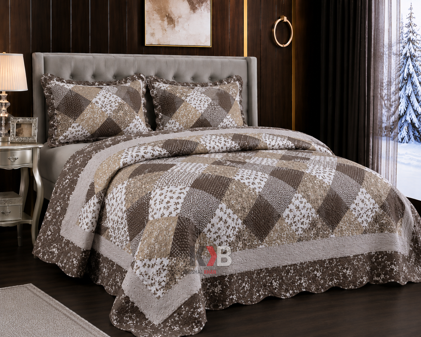 Rally Quilted Bedsheet - Chocolate Brown