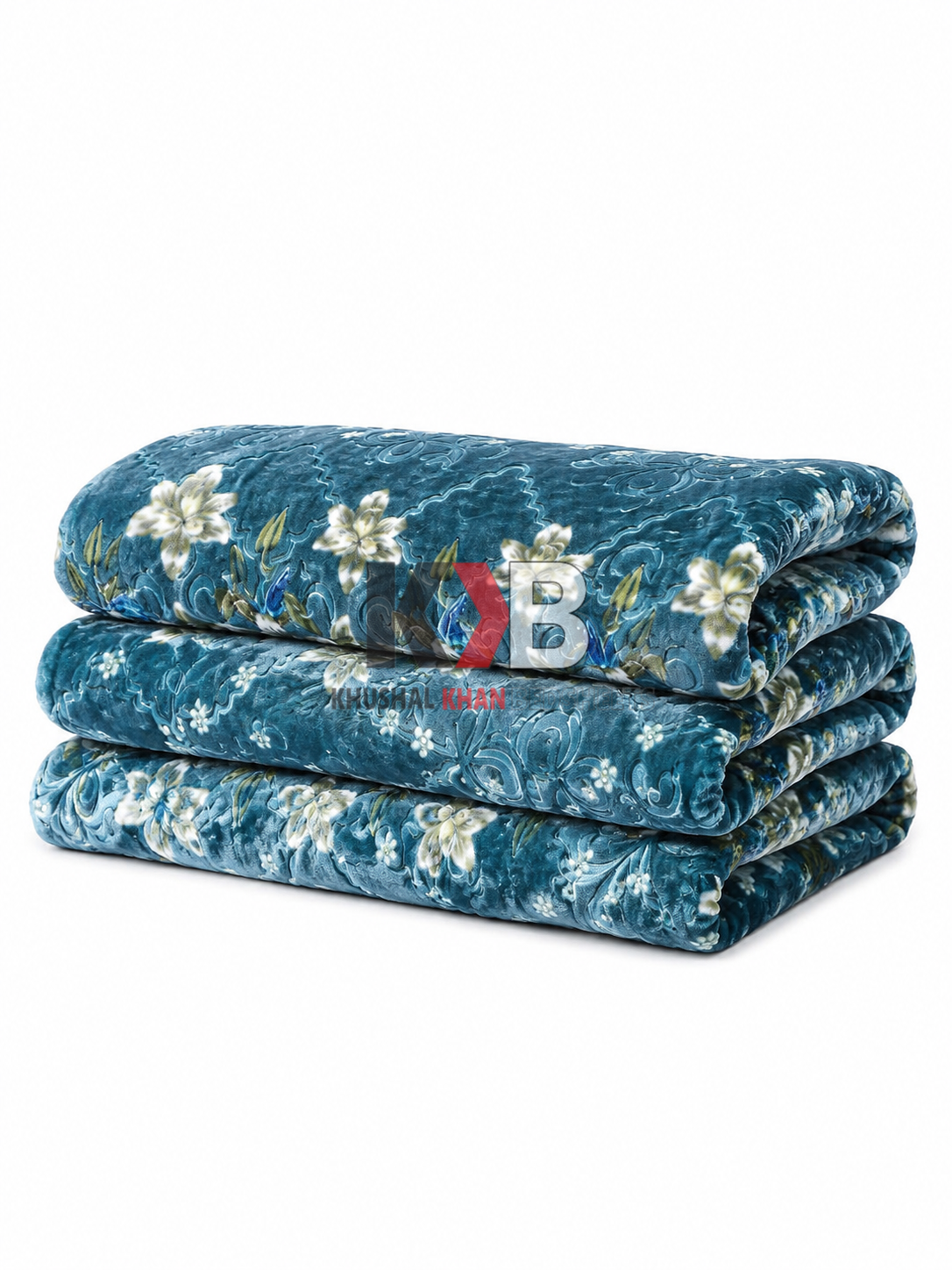 Flannel Fleece Blanket – Teal Lily