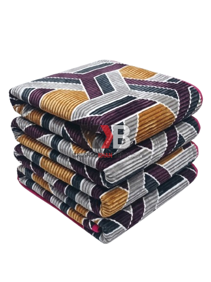 Flannel Fleece Blanket – Mustard Geo