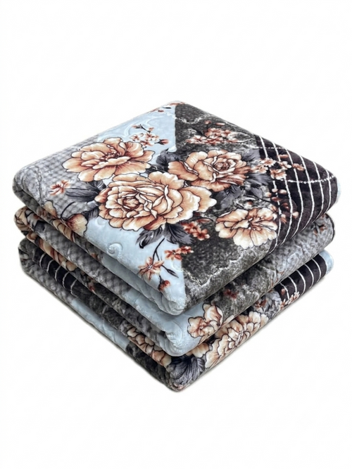 Flannel Fleece Blanket – Beige Rose