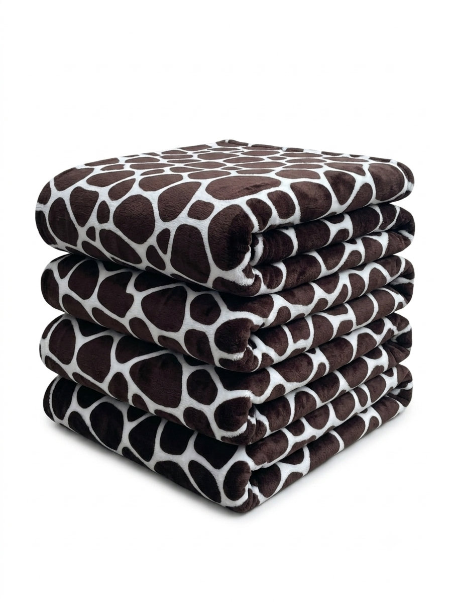 Popular Blanket Brown & White Giraffe Print