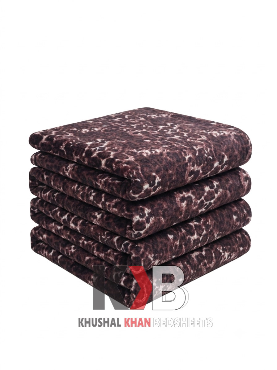 Popular Blanket Maroon Brown Animal Skin Print