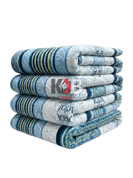 Flannel Fleece Blanket – Sky Blue Stripe