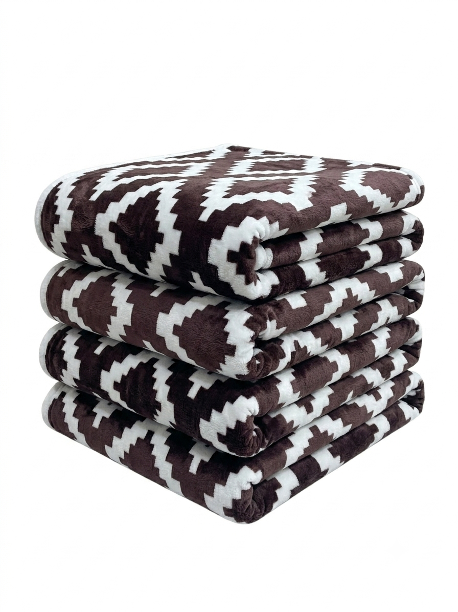 Popular Blanket Brown & White Aztec Diamond