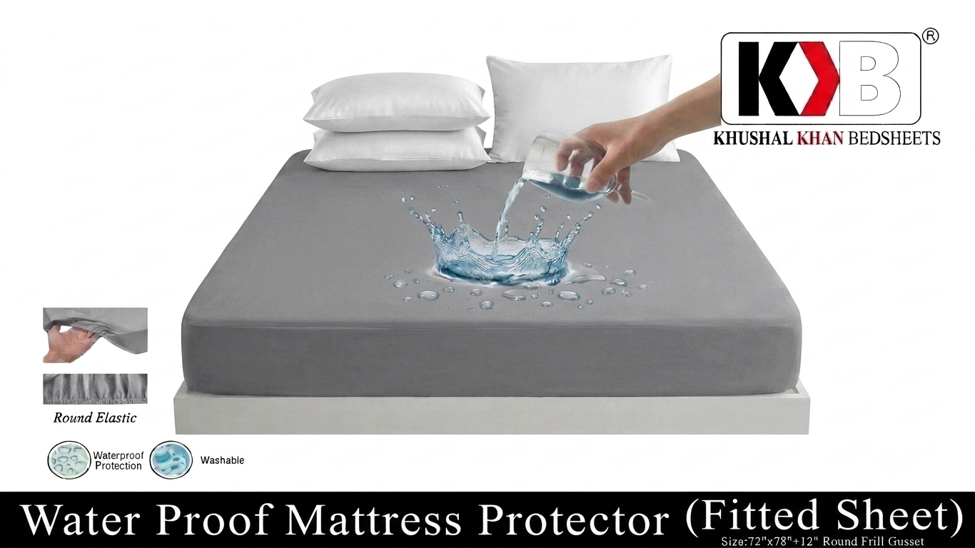 SlateCover Fitted Sheet – Waterproof Mattress Protector – Gray