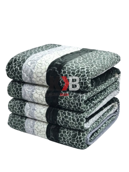 Flannel Fleece Blanket – Olive Stripe Mosaic