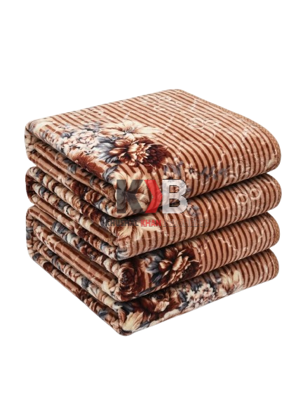 Flannel Fleece Blanket – Rust Stripe Floral