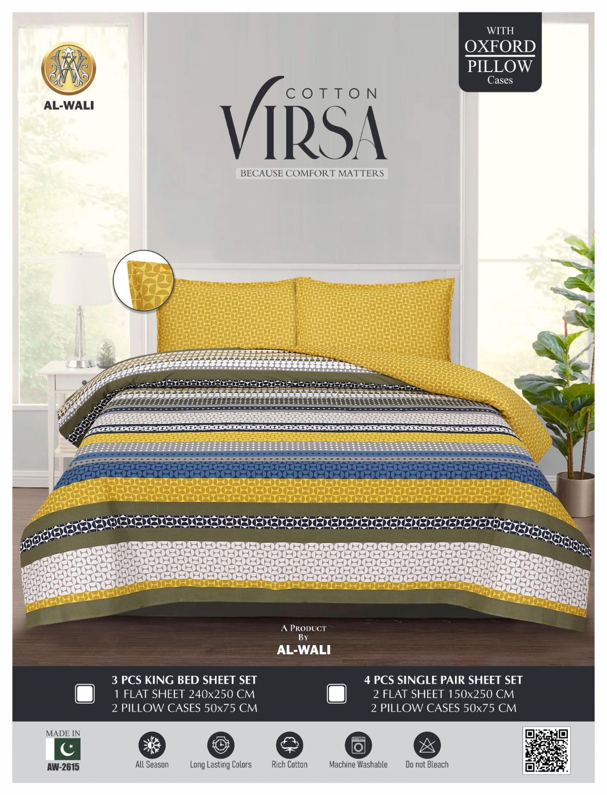 Virsa Bedsheet Cotton 3pcs