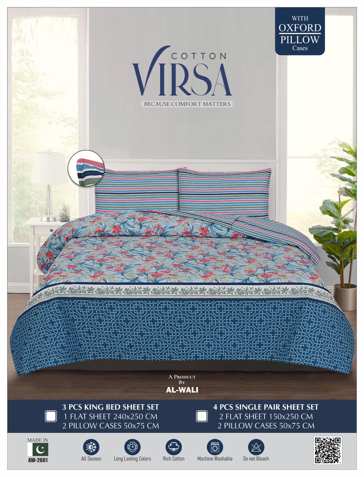 Versa Bedsheet Cotton 3pcs