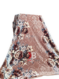 Flannel Fleece Blanket – Rust Stripe Floral