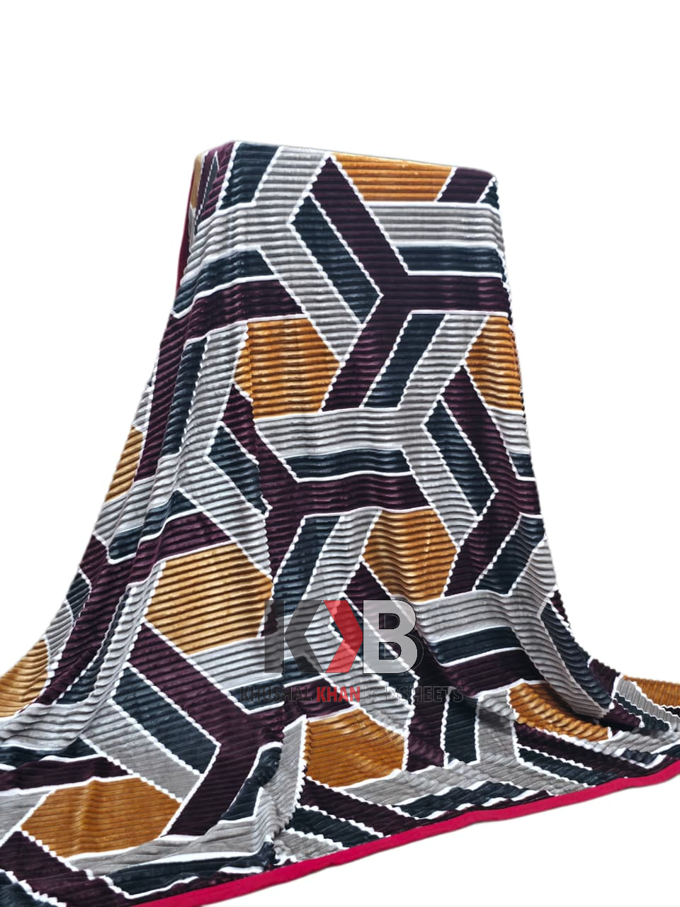 Flannel Fleece Blanket – Mustard Geo