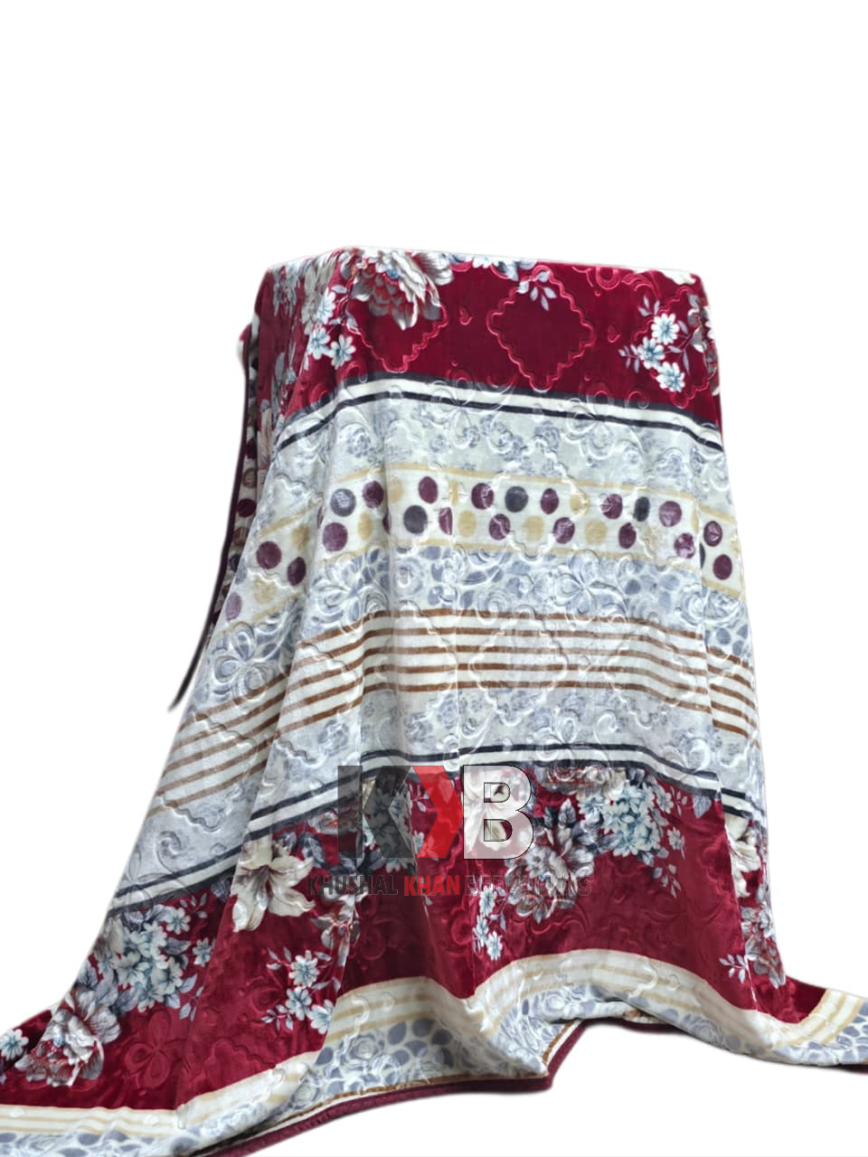 Flannel Fleece Blanket – Crimson Patchwork