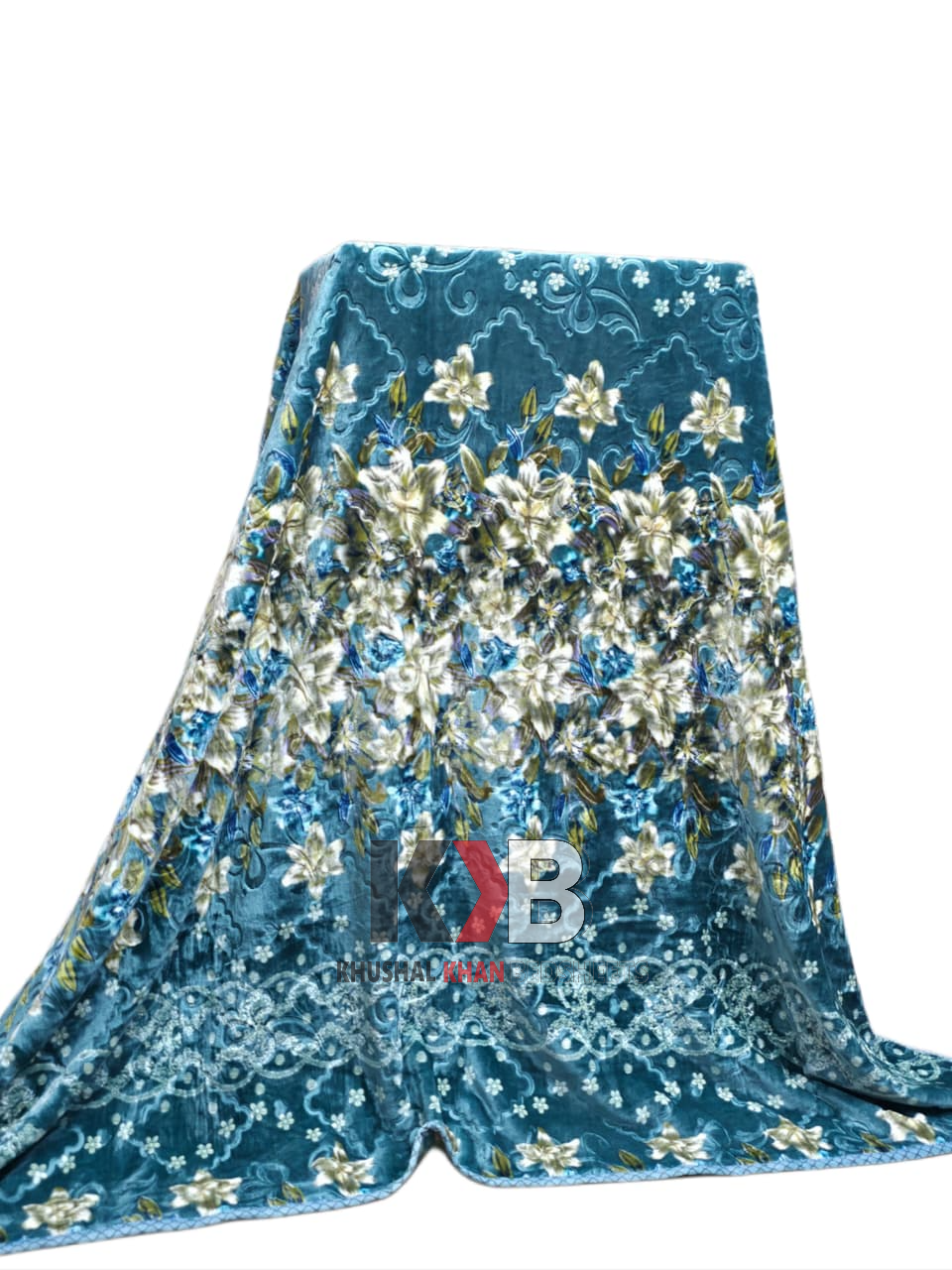 Flannel Fleece Blanket – Teal Lily