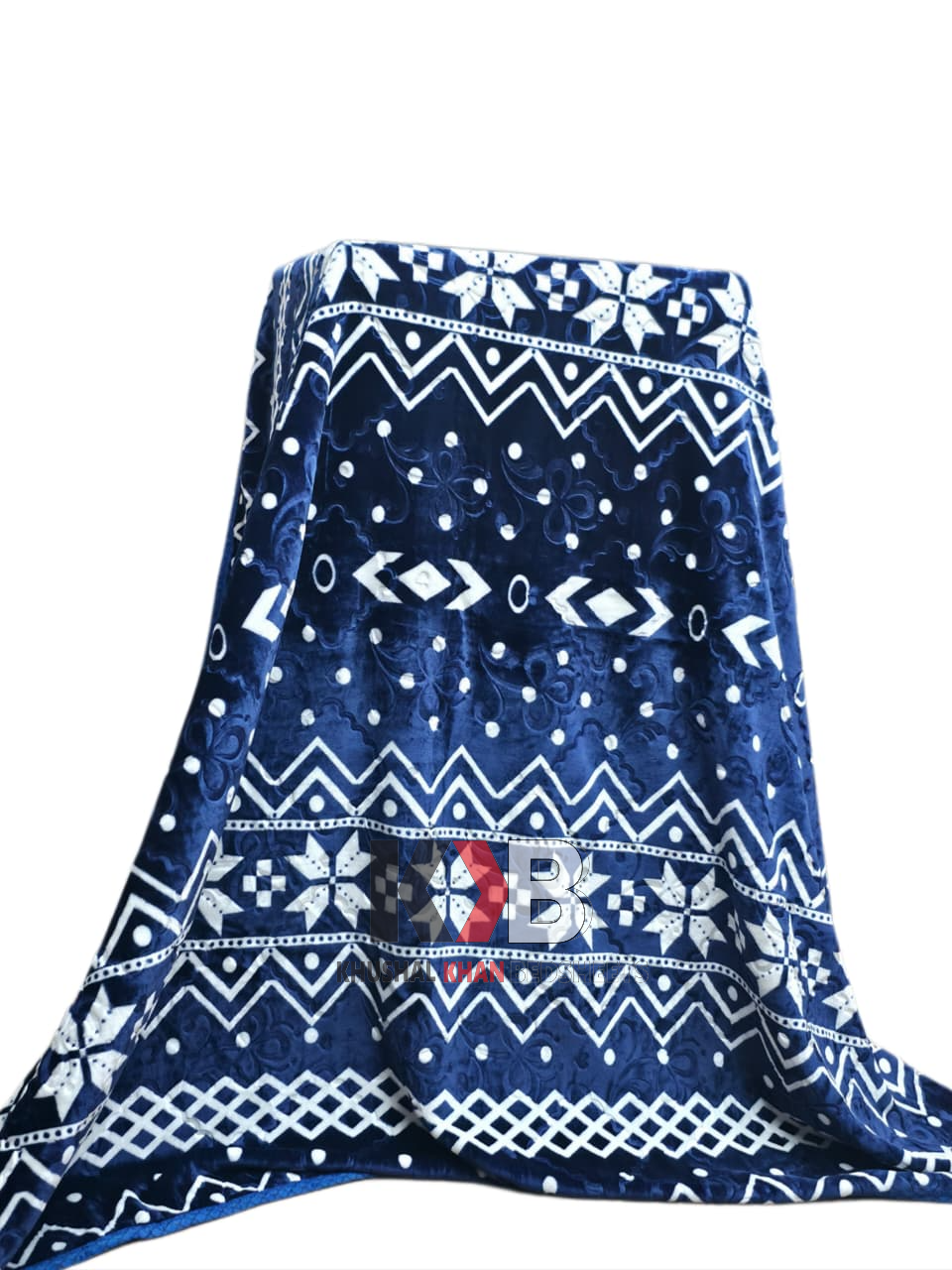 Flannel Fleece Blanket – Navy Snowflake