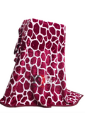 Flannel Fleece Blanket – Maroon Giraffe