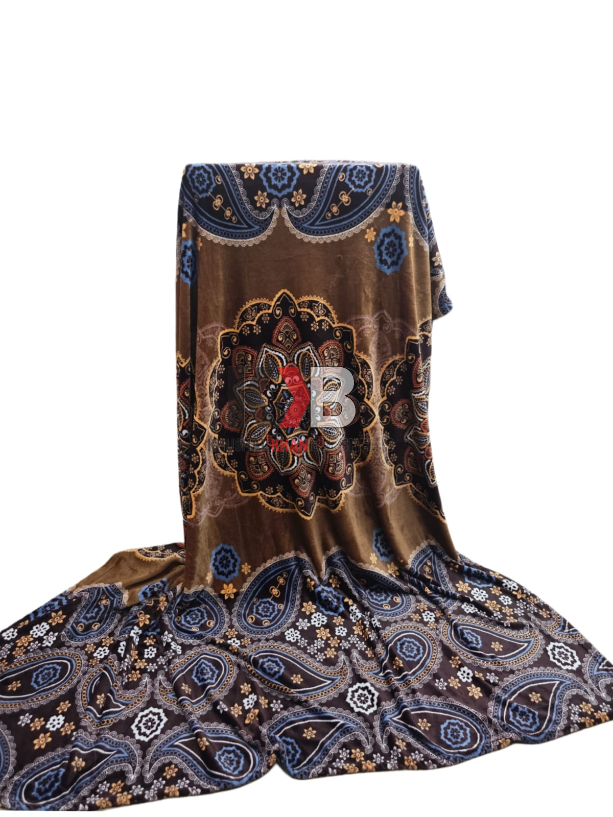 Popular Blanket Brown & Blue Paisley Mandala
