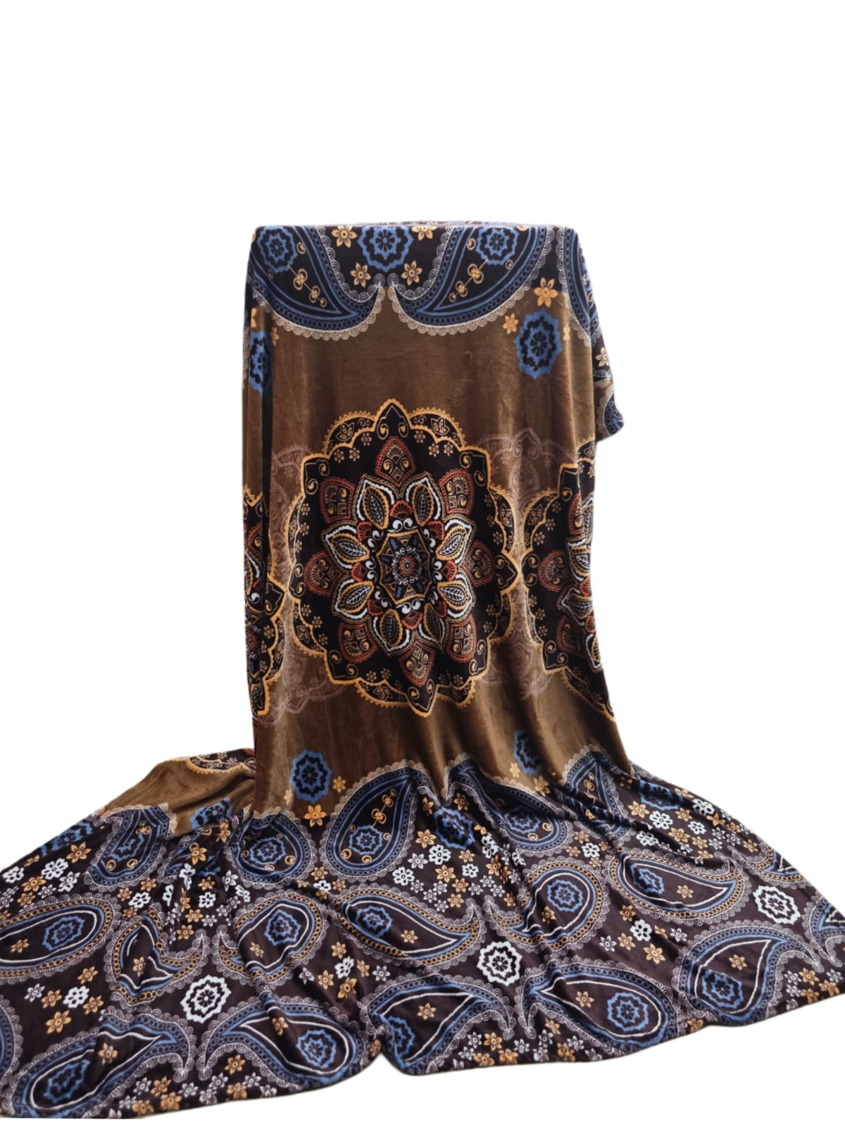 Popular Blanket Brown & Blue Paisley Mandala