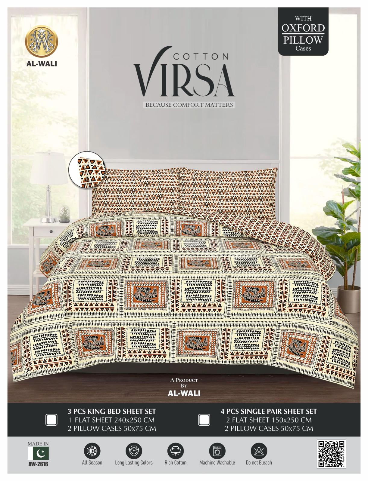 Virsa Bedsheet Cotton 3pcs
