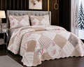 Rally Quilted Bedsheet -  Brown Pink
