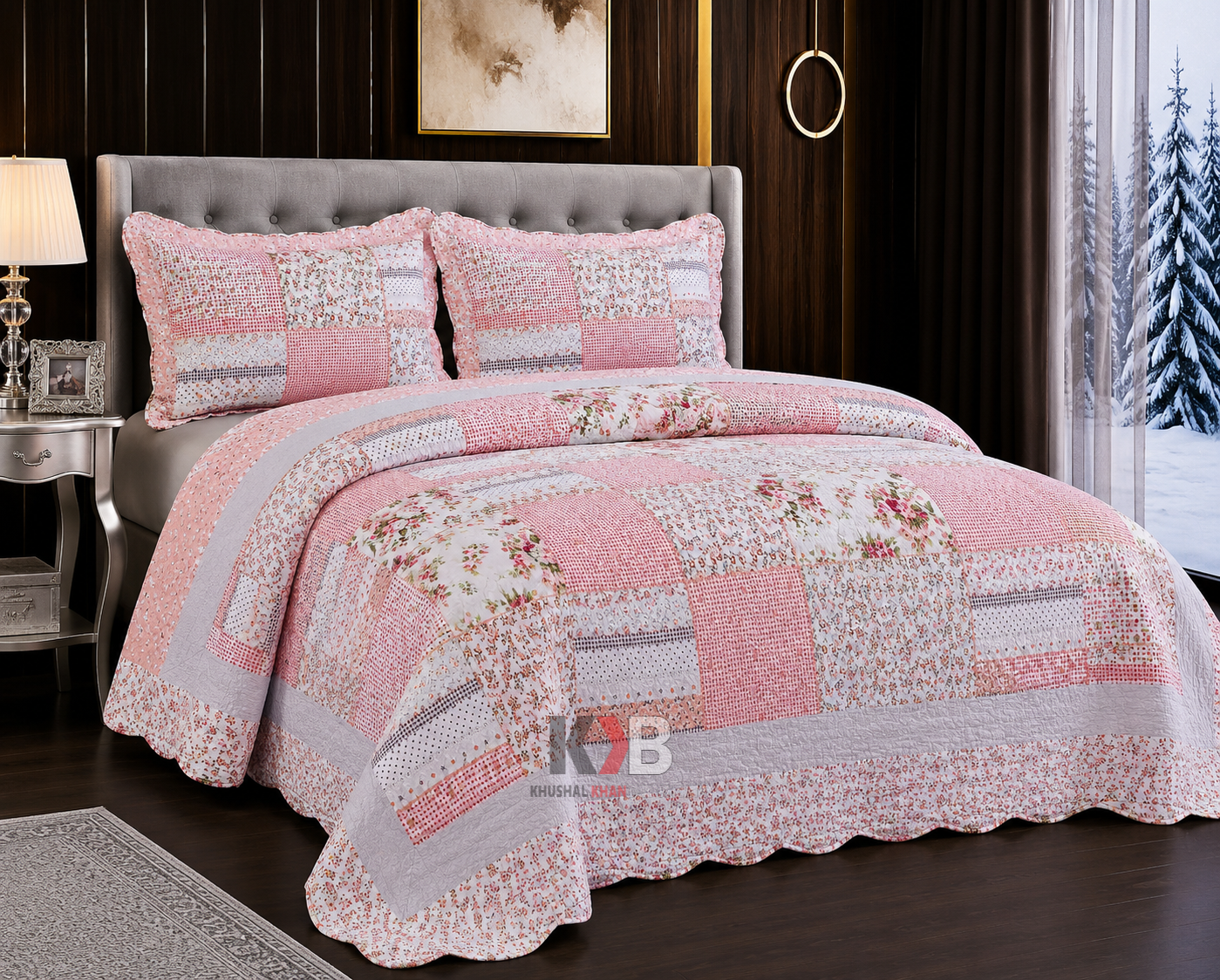 Rally Quilted Bedsheet - Blush Pink