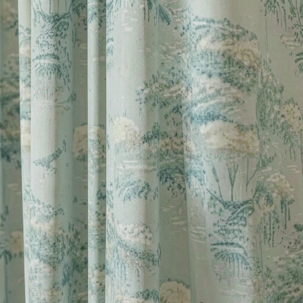 Pair of Digital Printed Curtains Green Shaded